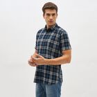 Men's Navy Blue Cotton Classic Casual Shirt, Beige, small image number null