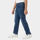 Boys' Blue Regular Fit Jeans, Mid Blue, small