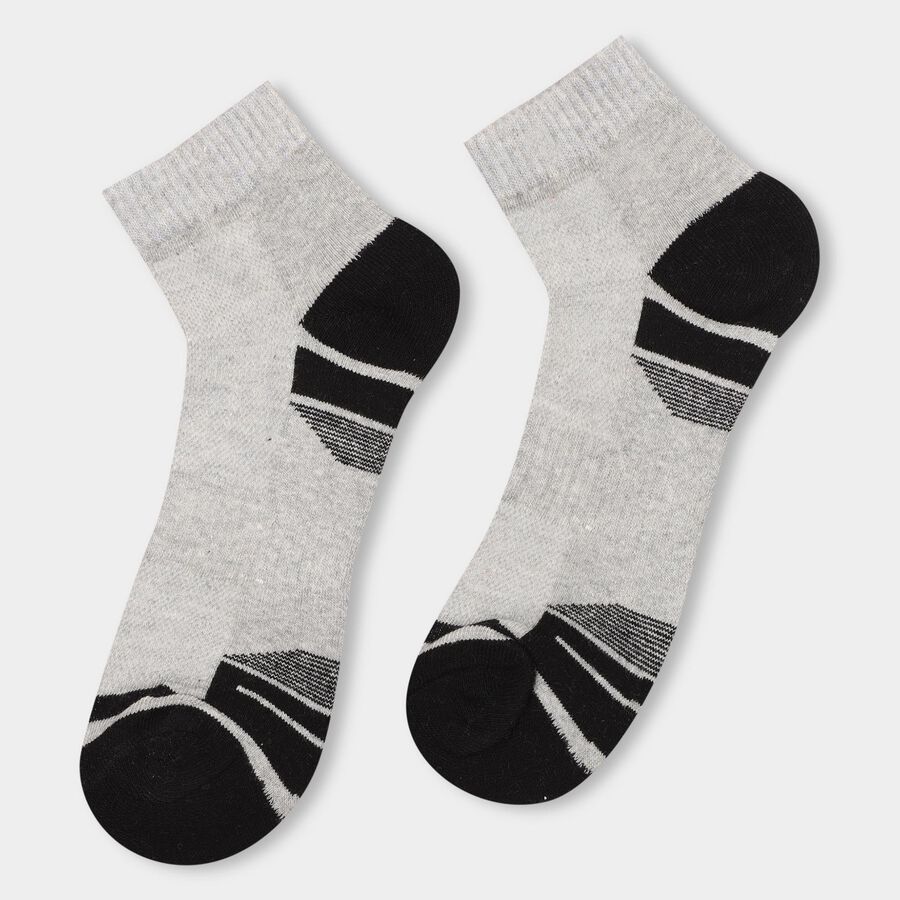 Men's Socks (Pack of 3), मिश्रित हल्का ग्रे, large