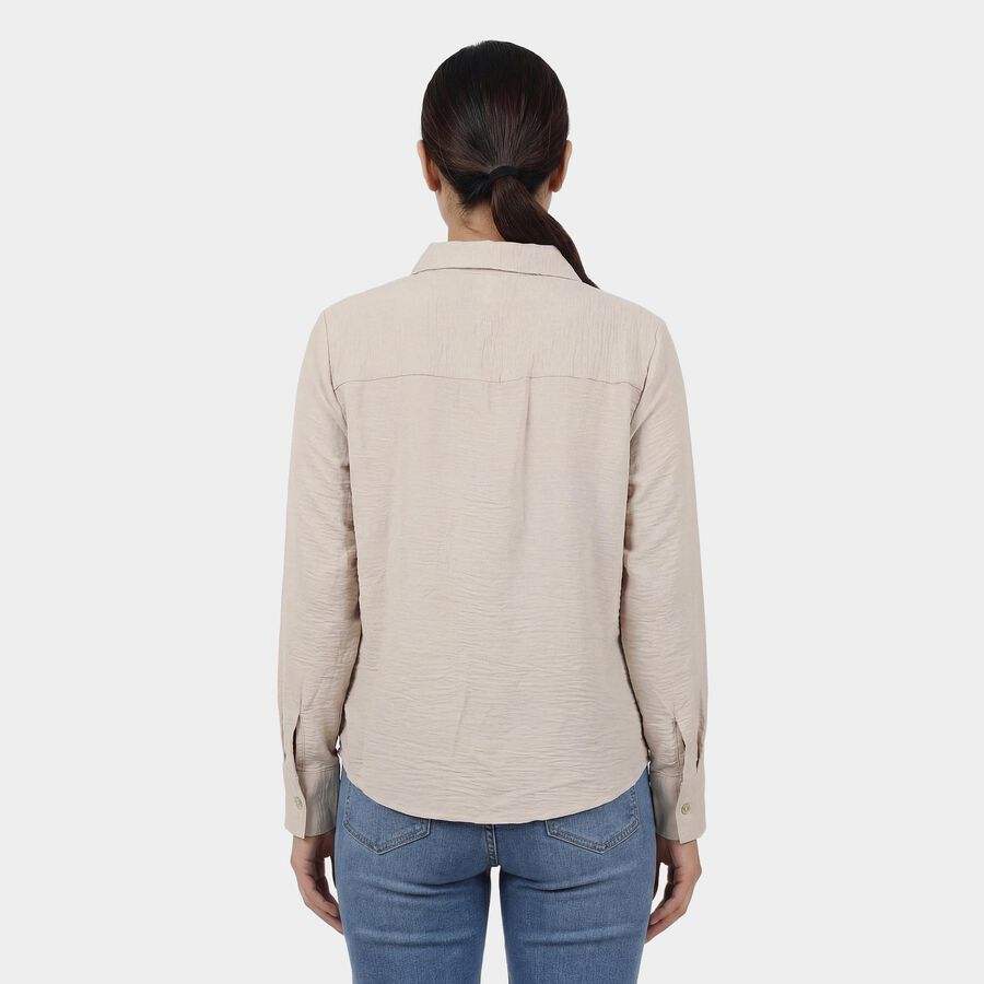 Women's Beige Classic Shirt, Beige, large