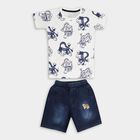 Boys' 100% Cotton Woven Baba Suit , Off White, small image number null
