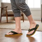Men Olive Green Slip-On Flip-Flop Slippers, ओलिव, small