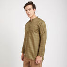 Mandarin Collar Kurta, Khaki, small image number null