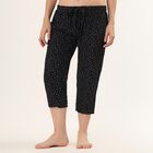 Women's Black Regular Fit Elasticated Waist Capri, काला, small