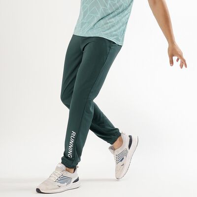 Men's Deep Forest Green Tapered Fit Running Track Pants