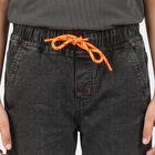 Boys Black Cargo Fit Washed Jeans, Black, small