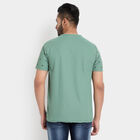 Printed Henley T-Shirt, Dark Green, small image number null