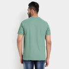 Printed Henley T-Shirt, गहरा हरा, small image number null