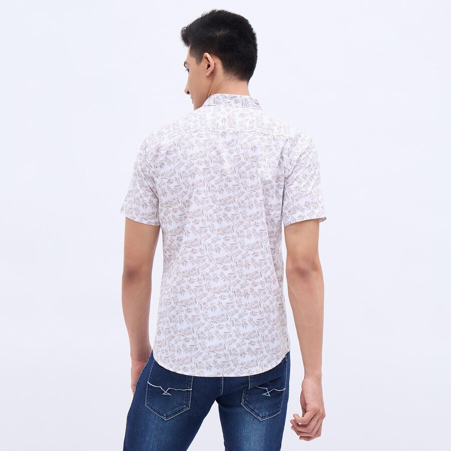 Men's White Cotton Regular Collar Casual Shirt, White, large image number null