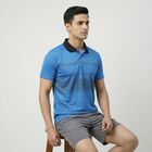 Men's Light Blue Round Neck Athleisure T-Shirt, Light Blue, small