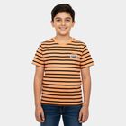 Boys Peach Cotton Casual Boys T-Shirt, Peach, small