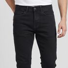 Men's Dark Grey Slim Fit Solid Jeans, गहरा ग्रे, small