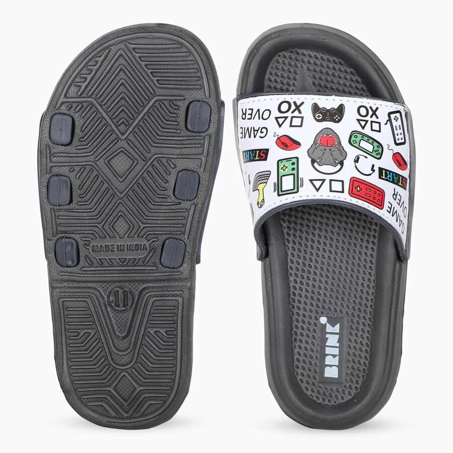 Boys' Slipper, Grey, large