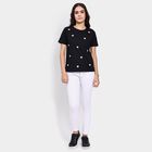 Ladies' Round Neck T-Shirt , काला, small image number null