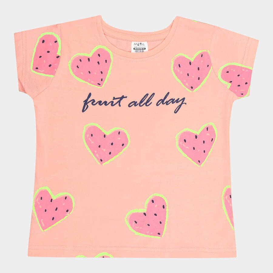 Girls Cotton T-Shirt, Pink, large image number null