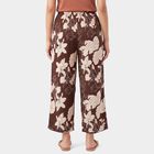 Women's Brown Straight Fit Floral Pyjama, भूरा, small