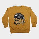Boys' Yellow Round Neck Pullover Sweatshirt, पीला, small