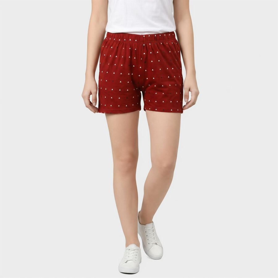 Women's Rust Regular Fit Printed Shorts, Rust, large