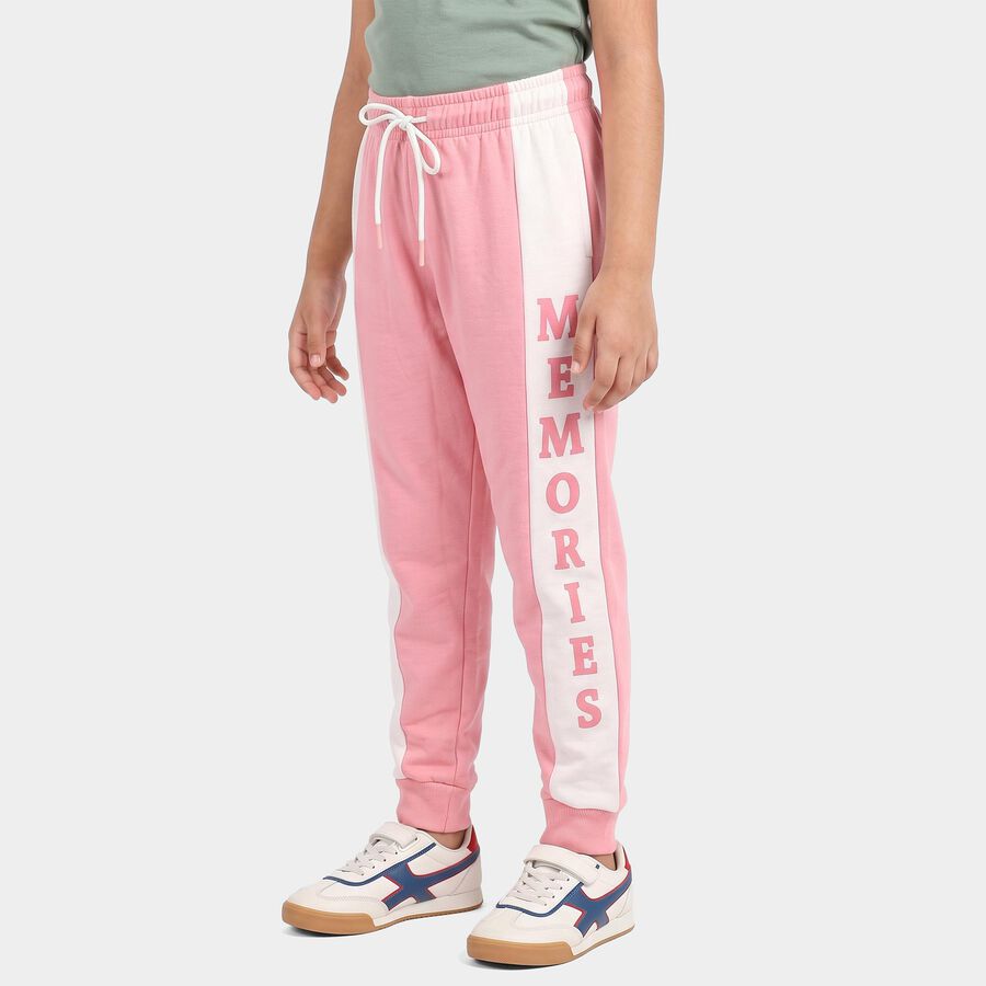 Girls Pink Jogger Fit Ombre Printed Winter Pyjama, गुलाबी, large