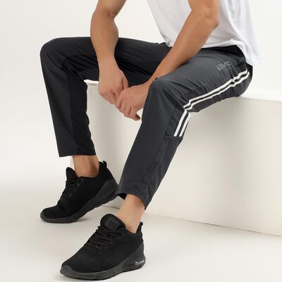 Unisex Charcoal Black Regular Fit Active Track Pants