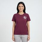 Women's Purple Round Neck Casual T-Shirt, Purple, small
