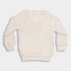 Girls Rich Eggshell White Crew Neck Casual Sweatshirt, Off White, small image number null
