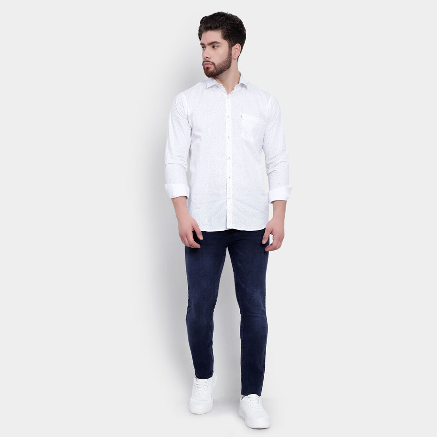 Printed Casual Shirt, White, large image number null