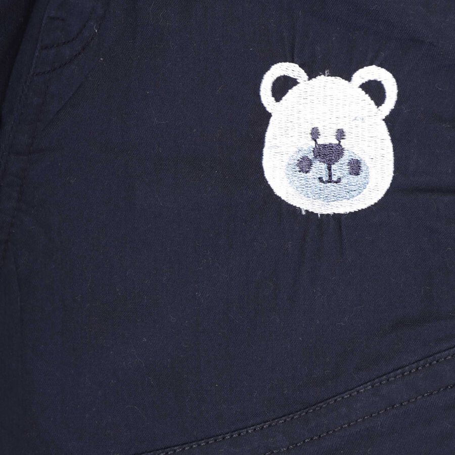 Infants Cotton Solid Trousers, Navy Blue, large image number null