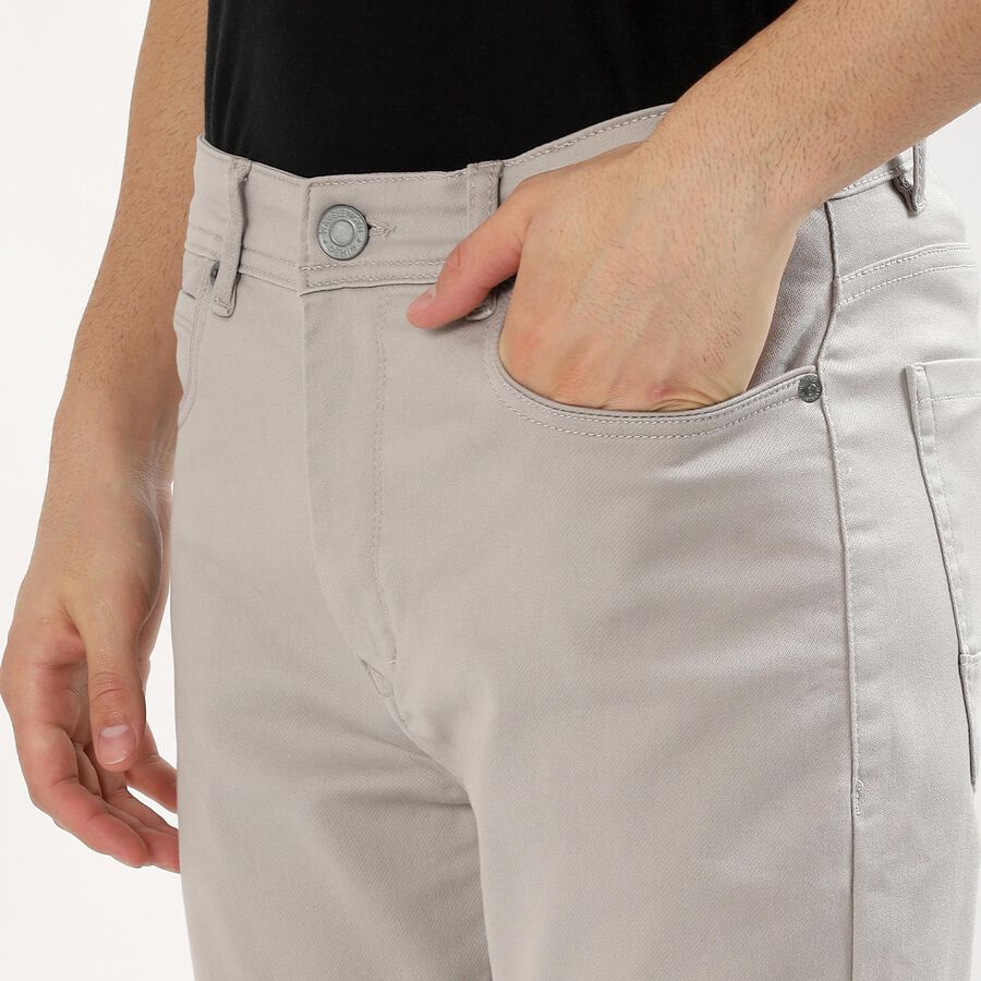 Men's Light Grey Slim Fit Jeans, हल्का ग्रे, large image number null