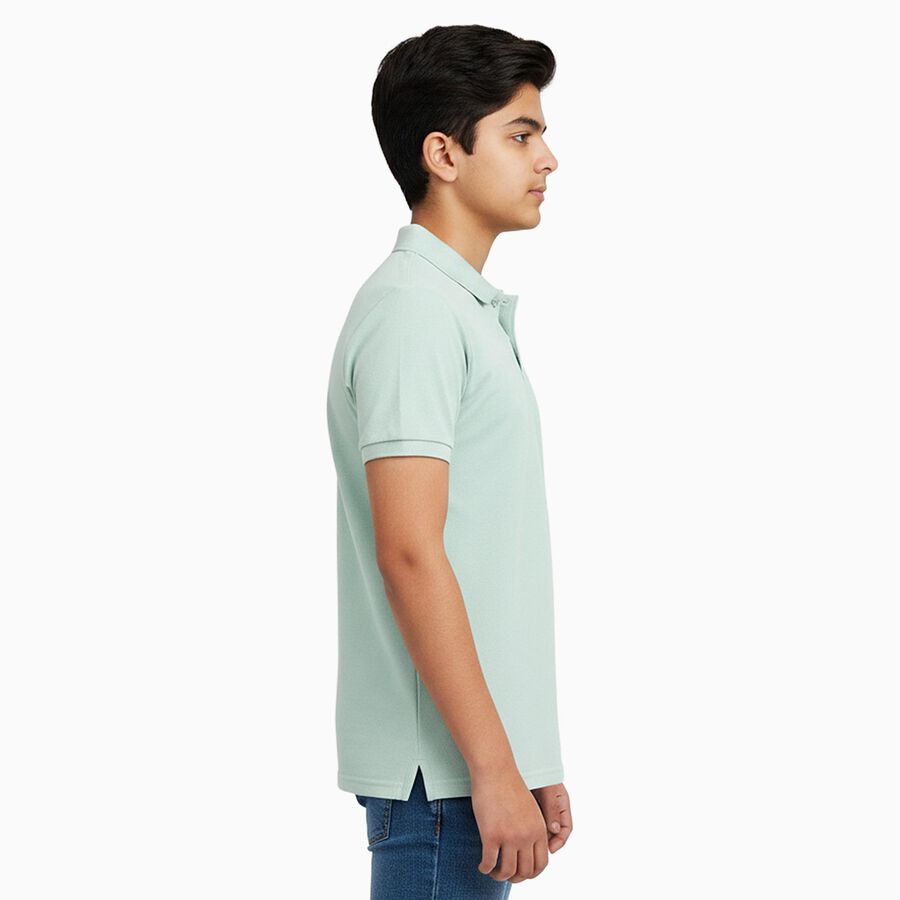Boys' Half Sleeves T-Shirt, Light Green, large