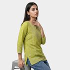 Women's Green Solid Straight Kurti, Light Green, small