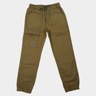 Boys' Olive Green Regular Fit Cargo Jogger Trousers, ओलिव, small