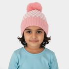 Infants Soft Pink and White Checkered Winter Cap, हल्का गुलाबी, small image number null