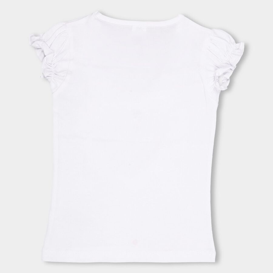 Girls' 100% Cotton T-Shirt , White, large image number null