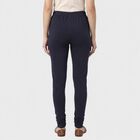 Women's Navy Blue Cotton Blend Elastic Waist Slim Fit Churidar, नेवी ब्लू, small