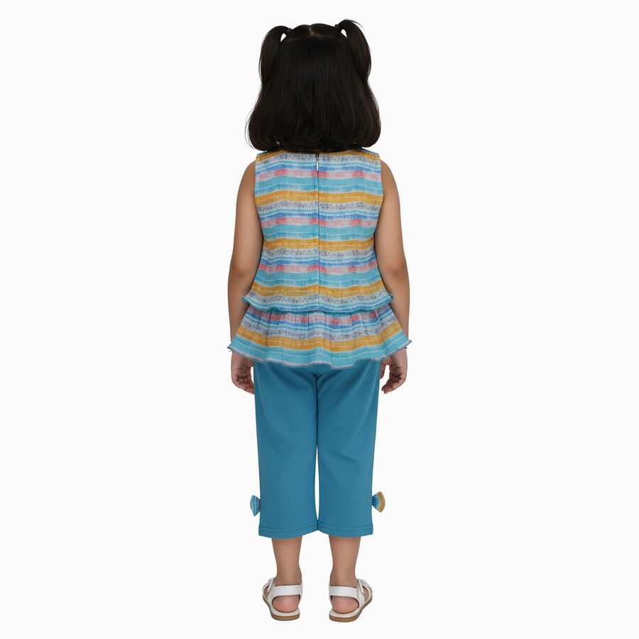 Girls' Capri Set, Aqua, large