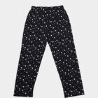 Girls' Navy Blue Straight-Fit Star Printed Cotton Blend Pyjama, नेवी ब्लू, small