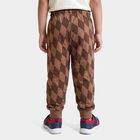 Boys Brown Jogger Fit Printed Pyjama, Brown, small