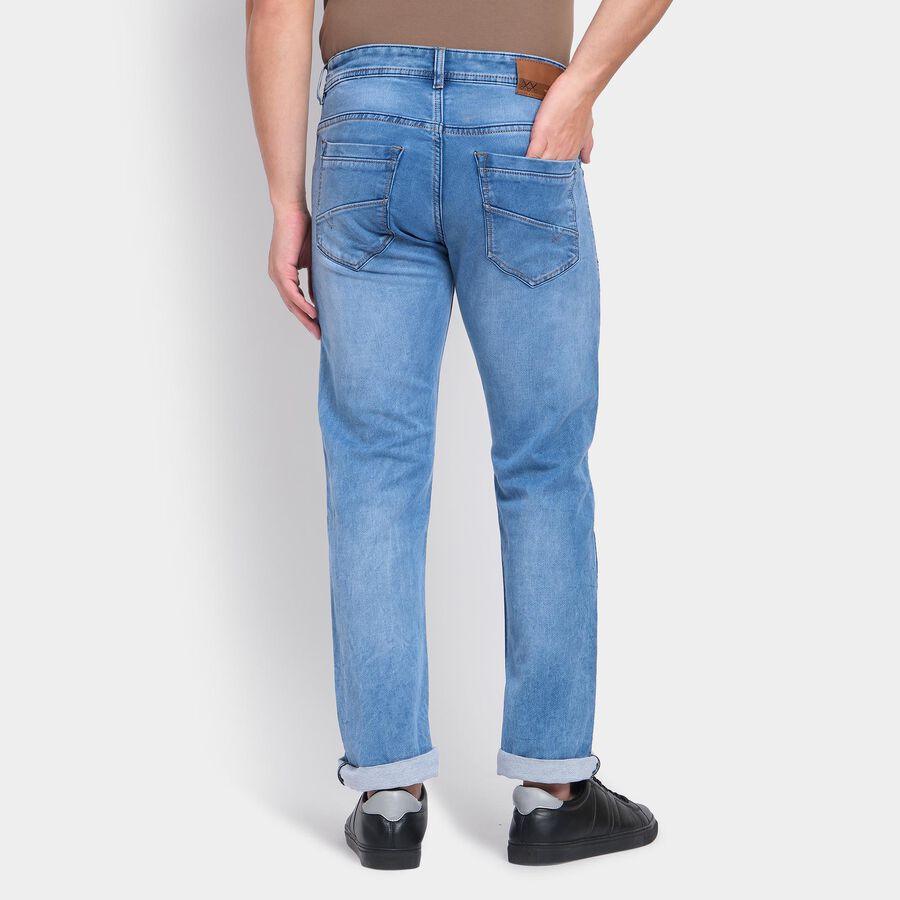 Men's Slim Fit Jeans , मध्यम नीला, large image number null