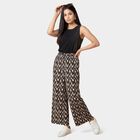 Women's Black Regular Fit Printed Palazzos, Black, small