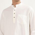 Men's 100% Cotton Kurta, Off White, small image number null