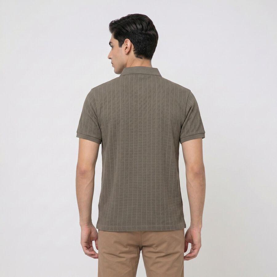 Men Olive Green Polo Neck Polo T-Shirt, Olive, large