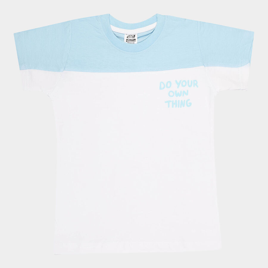 Boys Cotton T-Shirt, Light Blue, large image number null