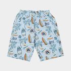 Boys' Light Blue Tropical Print Cotton Jamaican Shorts, Light Blue, small