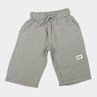 Boys' Olive Green Regular Fit Solid Jamaican Shorts, ओलिव, small