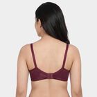 Women's Wine V-Neck Wireless Lace Bra, Wine, small