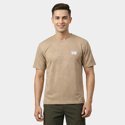 Men's Beige Athleisure T-Shirt