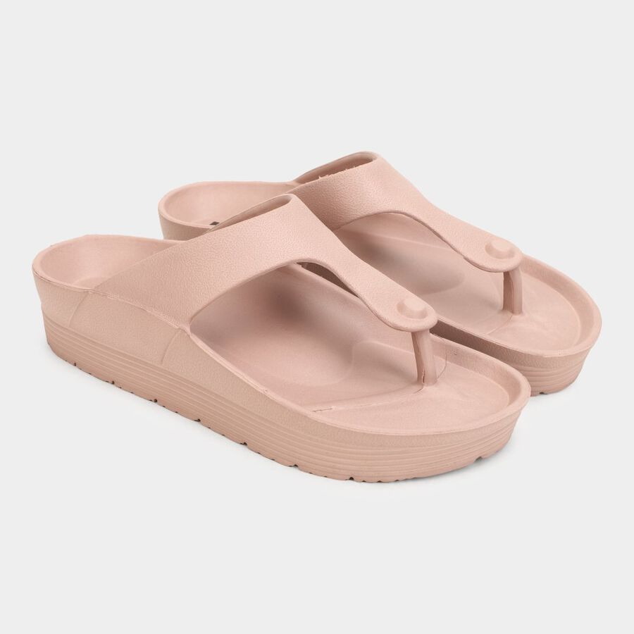 Womens Moulded Sliders, पीच, large image number null