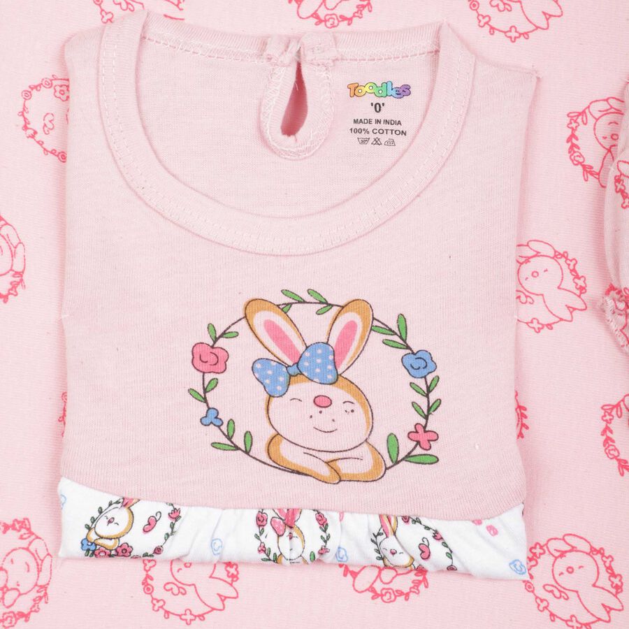 Infants Printed Cotton Baby Gift Set, Pink, large image number null