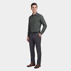 Men's Dark Green Spread Collar Formal Shirt, Dark Green, small